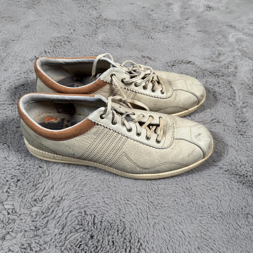 FOSSIL LEATHER HAMILTON TAN & BEIGE SNEAKERS TENNIS MEN ACTIVE SHOES US Sz 10.5‎